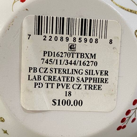 GIANI BERNINI Ornament Box W/ Cubic Zirconia 2-Tone Christmas Tree 18" Pendant - Picture 6 of 6